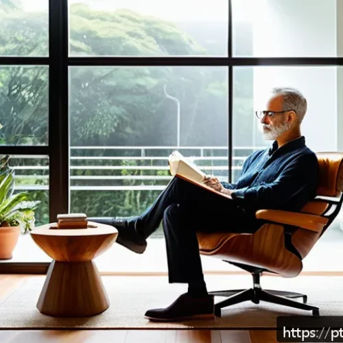 Home 33 자서전적 치료법에서의 피드백의 중요성 - A serene therapy room in a modern Brazilian apartment, featuring warm natural light filtering throug...